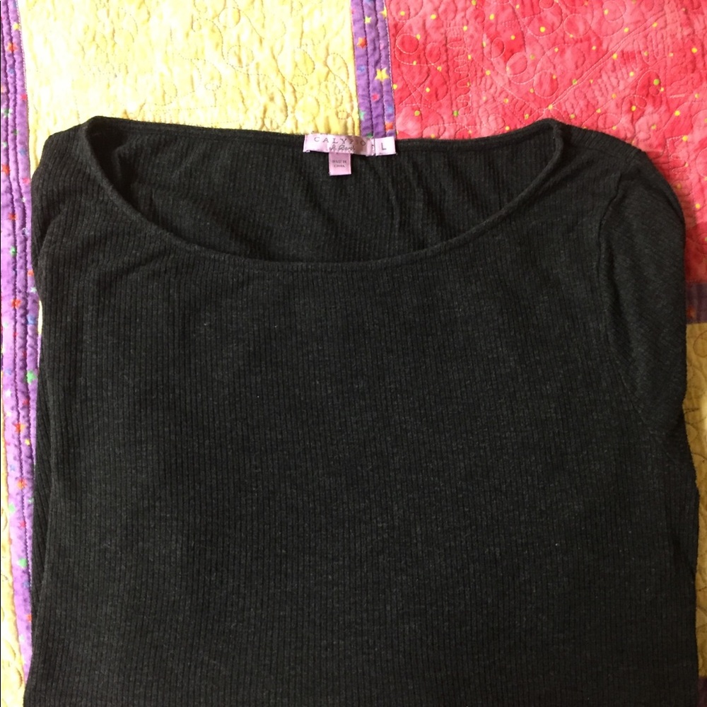 Calypso st Barth charcoal grey long sleeve shirt